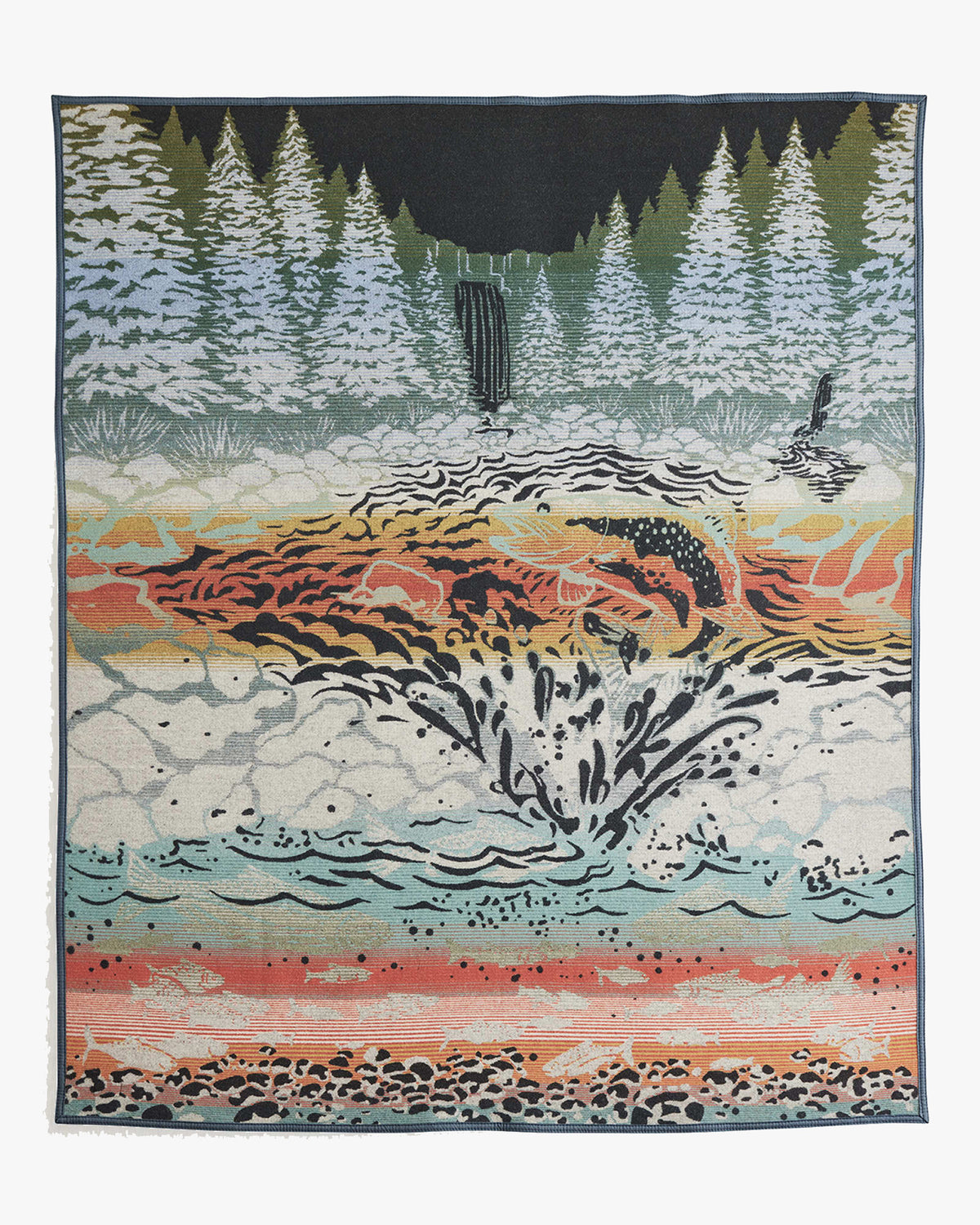 Pendleton Jacquard Napped Robe Wool Blanket - Salmon Falls | Pendleton Lifestyle | JEANSTORE