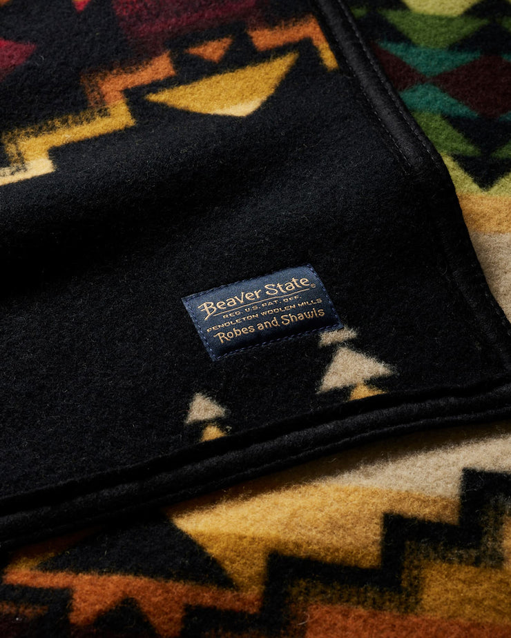 Pendleton Jacquard Napped Robe Wool Blanket - Four Corners