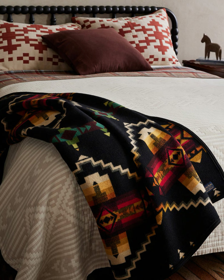 Pendleton Jacquard Napped Robe Wool Blanket - Four Corners