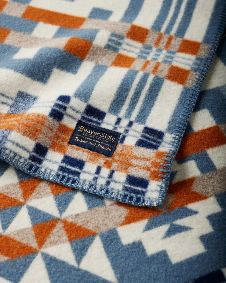 Pendleton Jacquard Napped Robe Wool Blanket - Blue Ridge