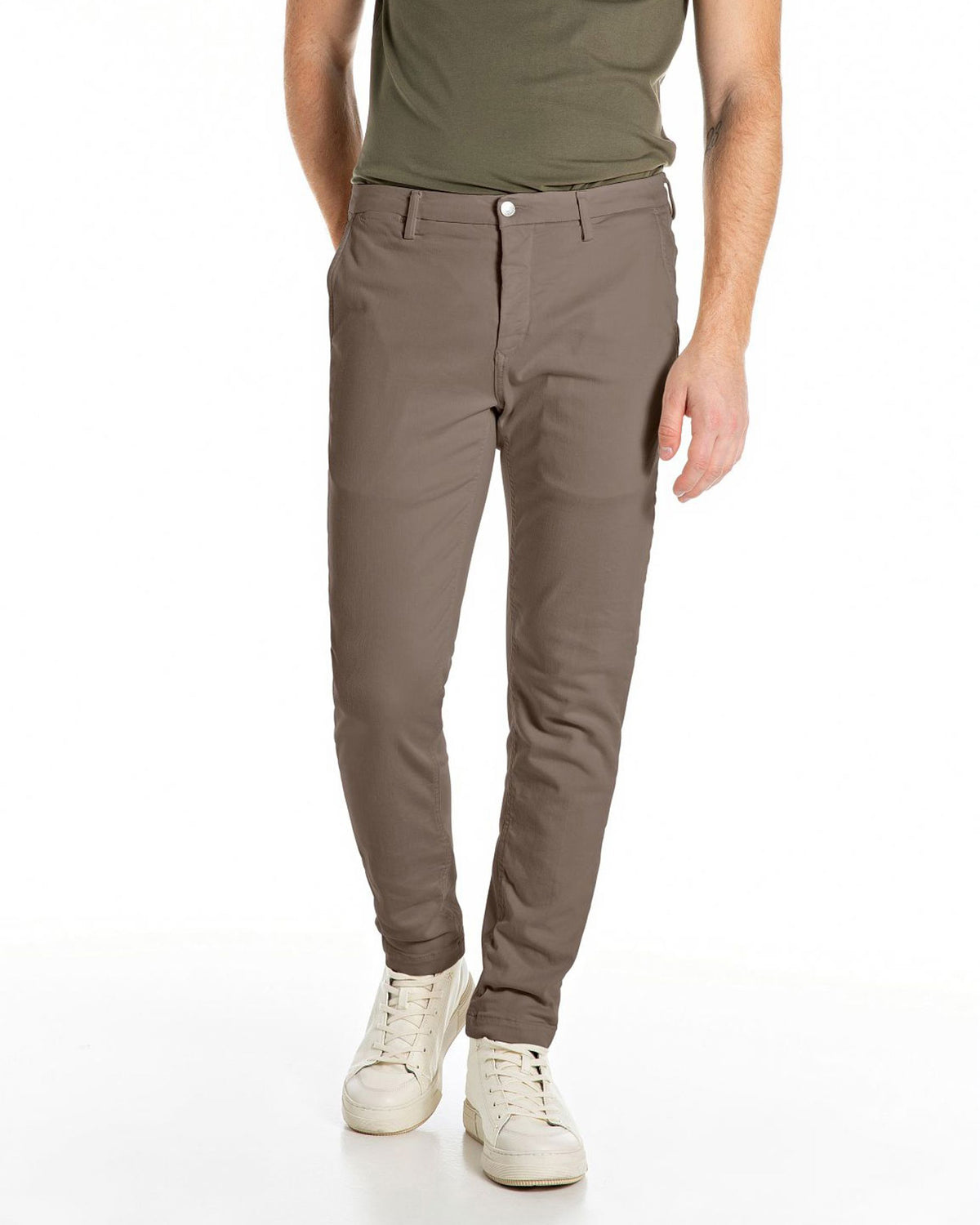 Replay Zeumar Hyperchino Colour XLITE Slim Mens Jeans - Brown