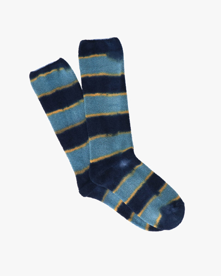 Anonymous Ism Old Surf Stripes Crew Socks - Navy