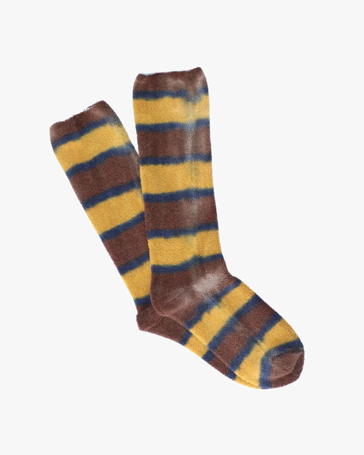 Anonymous Ism Old Surf Stripes Crew Socks - Brown