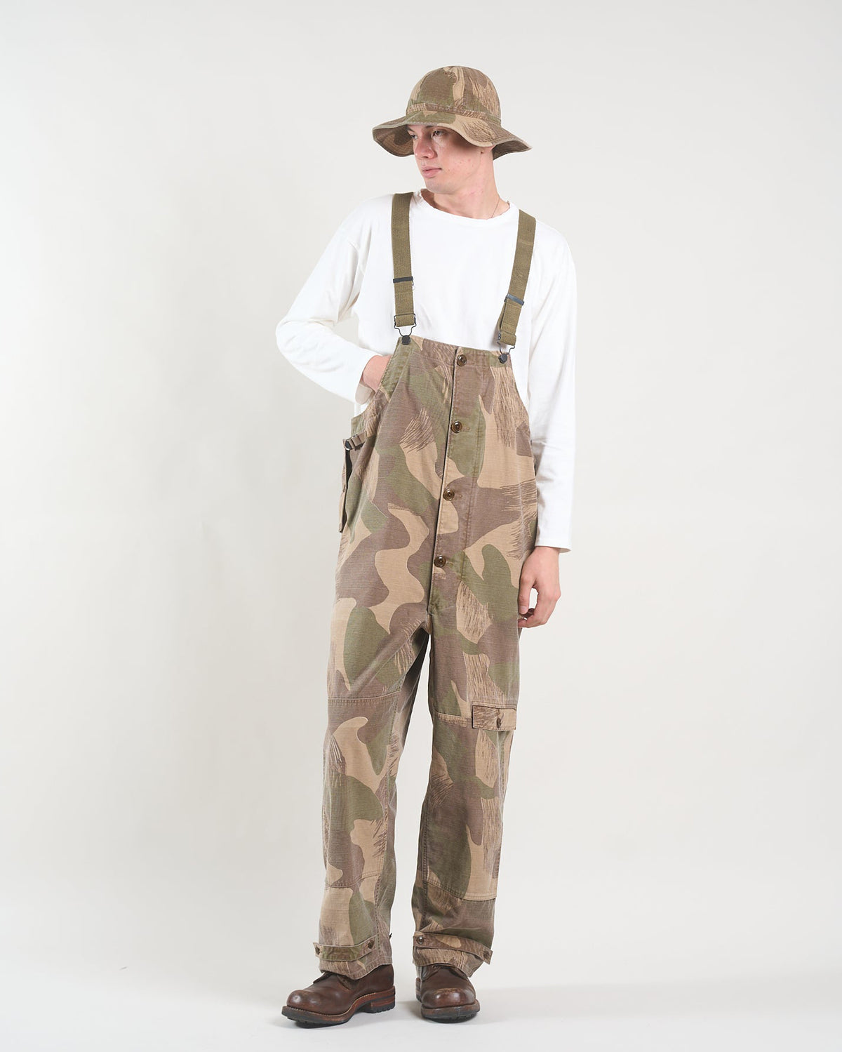 Nigel Cabourn 40s Military Hat Faded Camo - Khaki