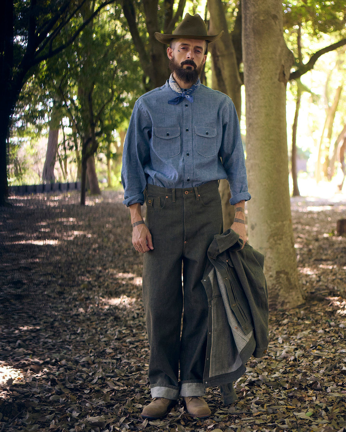 Nigel Cabourn x Lee OX’ed Silver Railway Man Shirt - Indigo
