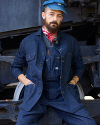 Nigel Cabourn x Lee OX’ed Silver Railway Man Loco Jacket - Indigo | Nigel Cabourn Jackets & Coats | Jeanstore