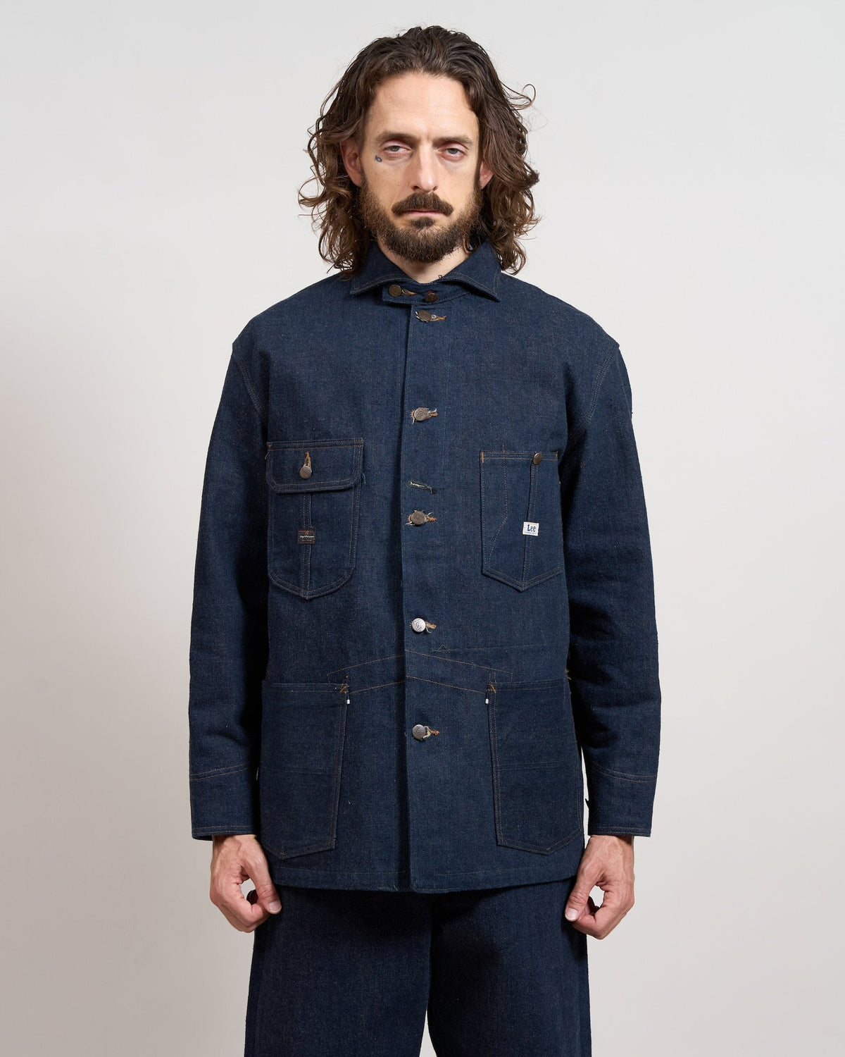Nigel Cabourn x Lee OX’ed Silver Railway Man Loco Jacket - Indigo | Nigel Cabourn Jackets & Coats | Jeanstore