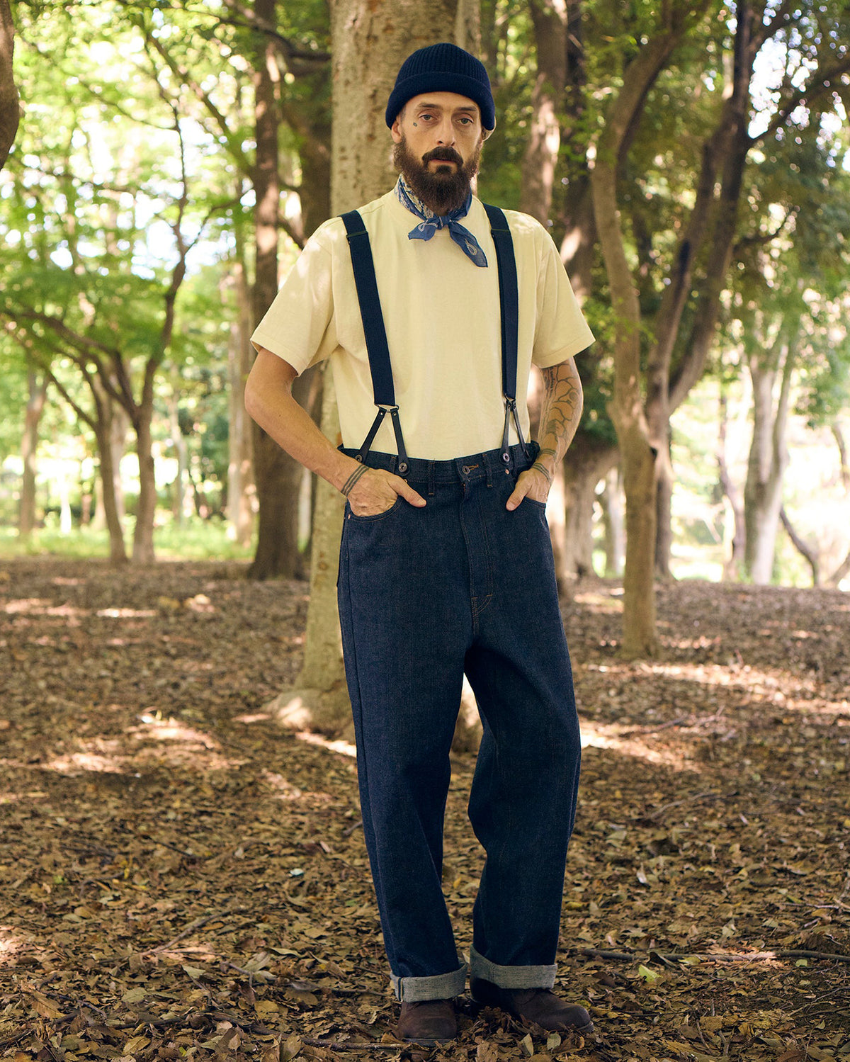 Nigel Cabourn x Lee OX’ed Silver Field Worker Suspender - Indigo