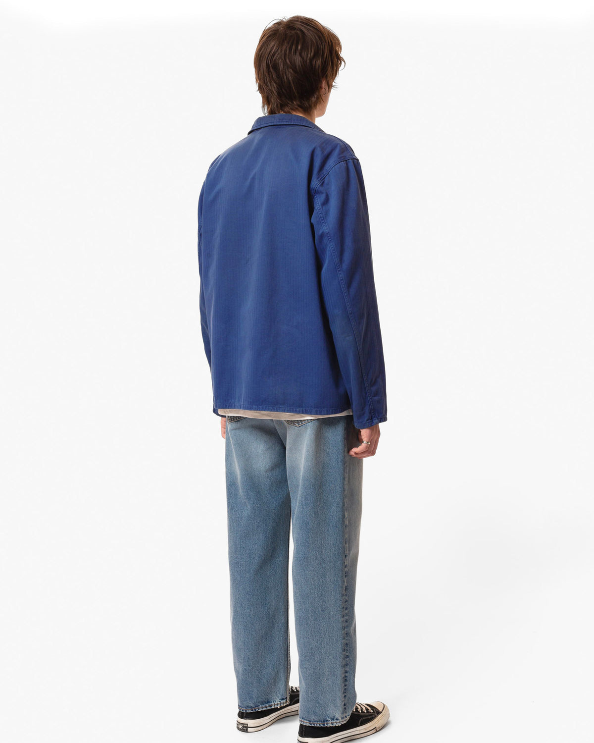Nudie Jeans Buddy Herringbone Chore Jacket - Blue | Nudie Jeans Jackets & Coats | JEANSTORE