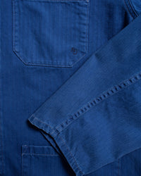 Nudie Jeans Buddy Herringbone Chore Jacket - Blue | Nudie Jeans Jackets & Coats | JEANSTORE