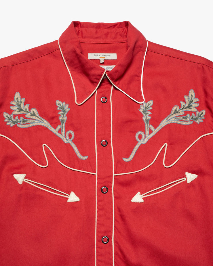 Nudie Jeans Gonzo Vines Cowboy Shirt - Red