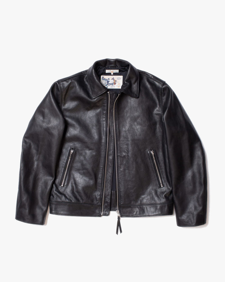 Nudie Jeans Eddy Rider Leather Jacket - Black