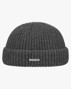 Stetson Merino Wool Beanie - Light Grey Melange