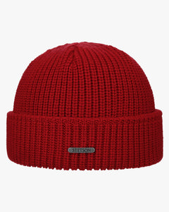 Stetson Merino Wool Beanie - Cherry