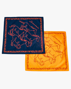 Samurai Jeans SJ-BANDANA-03 Horses Bandana - Navy