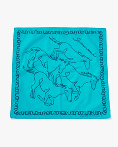 Samurai Jeans SJ-BANDANA-03H Horses Bandana - Turquoise