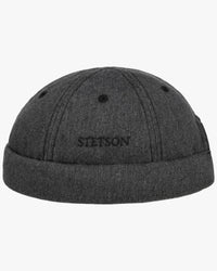 Stetson Cotton Melange Docker Cap - Dark Grey