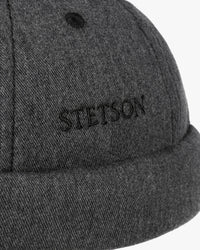 Stetson Cotton Melange Docker Cap - Dark Grey
