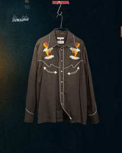 Nudie Jeans Gonzo Sunburns Cowboy Shirt - Black / Brown