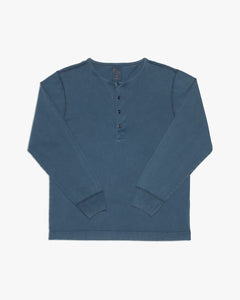 Nudie Jeans L/S Henley - Washed Blue