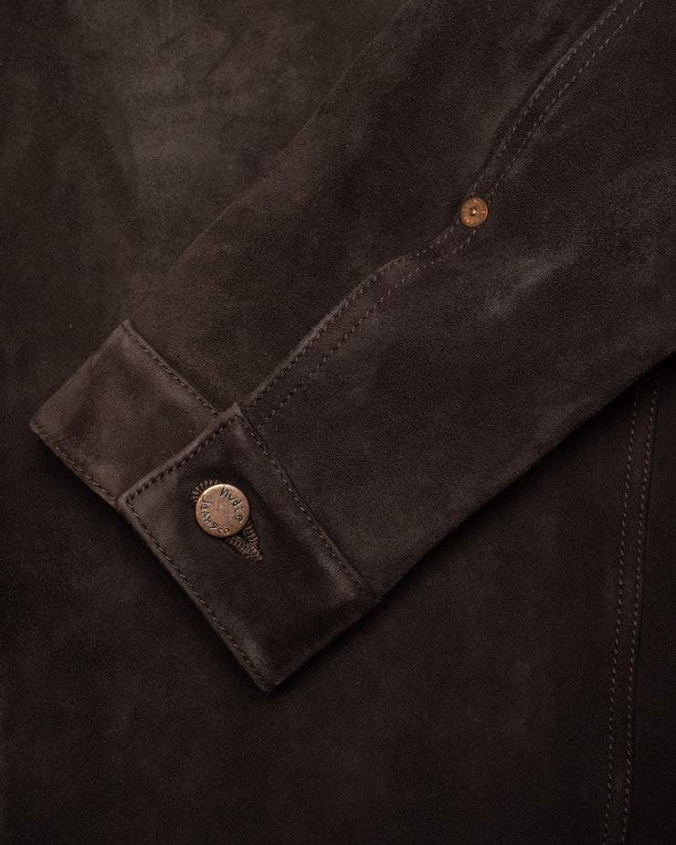 Nudie Jeans Dante II Suede Jacket - Dark Brown