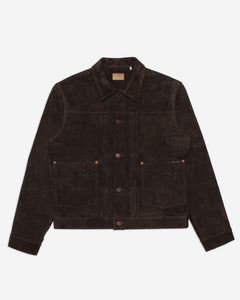 Nudie Jeans Dante II Suede Jacket - Dark Brown
