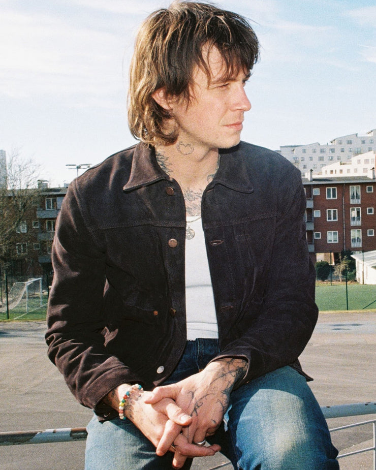 Nudie Jeans Dante II Suede Jacket - Dark Brown