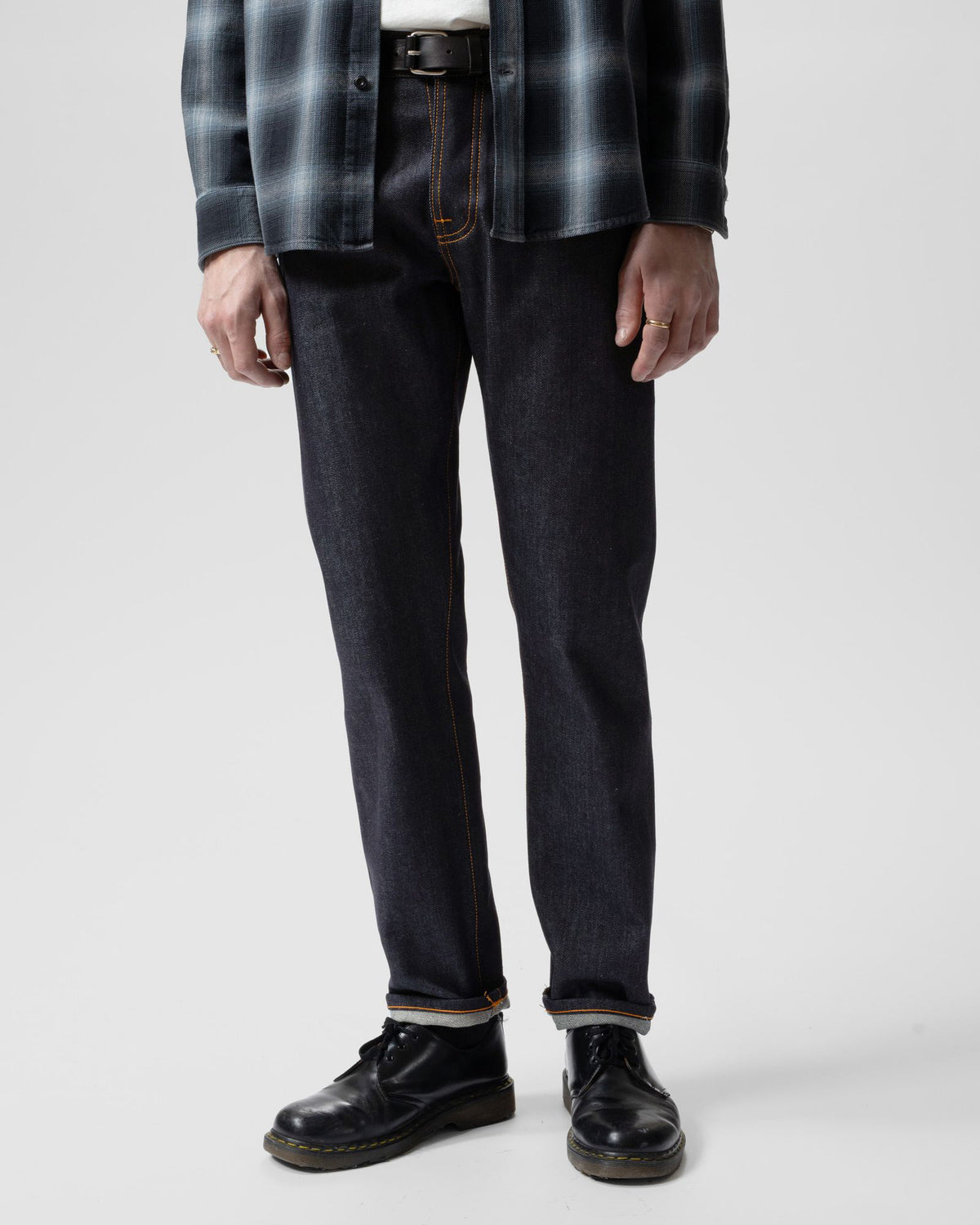 Nudie Steady Eddie II Regular Tapered Mens Jeans - Dry Dusk Selvage