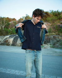 Nudie Jeans Arthur 8 Wonders Bowling Shirt - Navy | Nudie Jeans Shirts | JEANSTORE