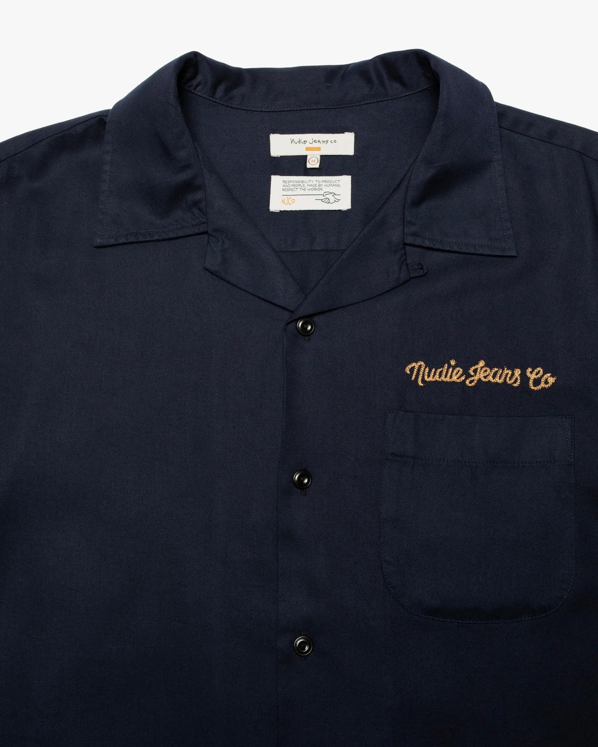 Nudie Jeans Arthur 8 Wonders Bowling Shirt - Navy | Nudie Jeans Shirts | JEANSTORE
