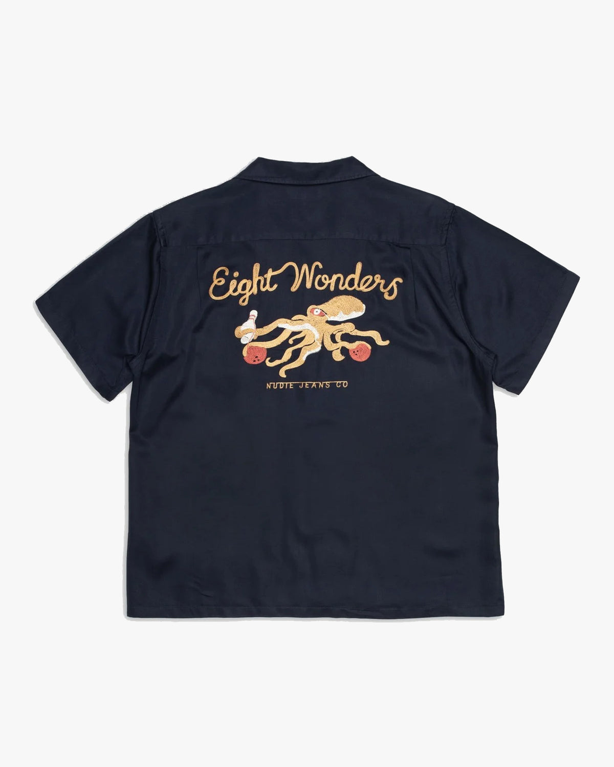 Nudie Jeans Arthur 8 Wonders Bowling Shirt - Navy | Nudie Jeans Shirts | JEANSTORE