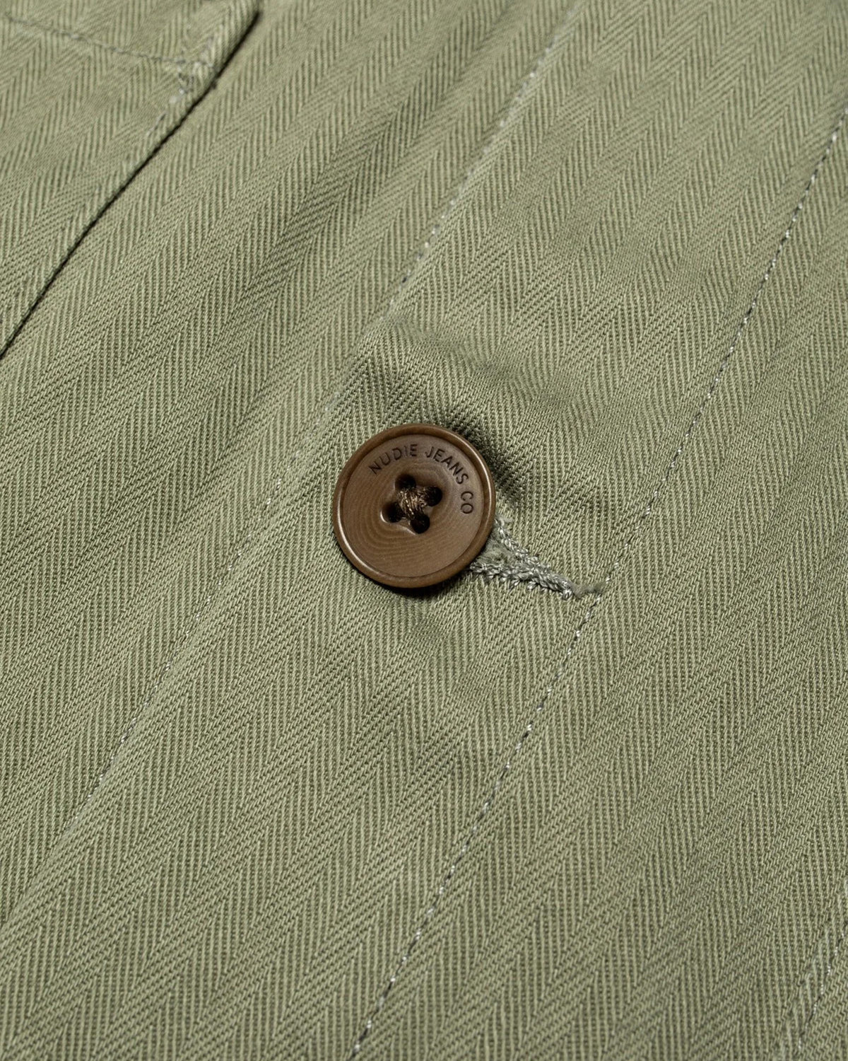 Nudie Jeans Buddy Herringbone Chore Jacket - Pale Green