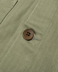 Nudie Jeans Buddy Herringbone Chore Jacket - Pale Green