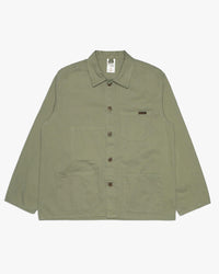 Nudie Jeans Buddy Herringbone Chore Jacket - Pale Green