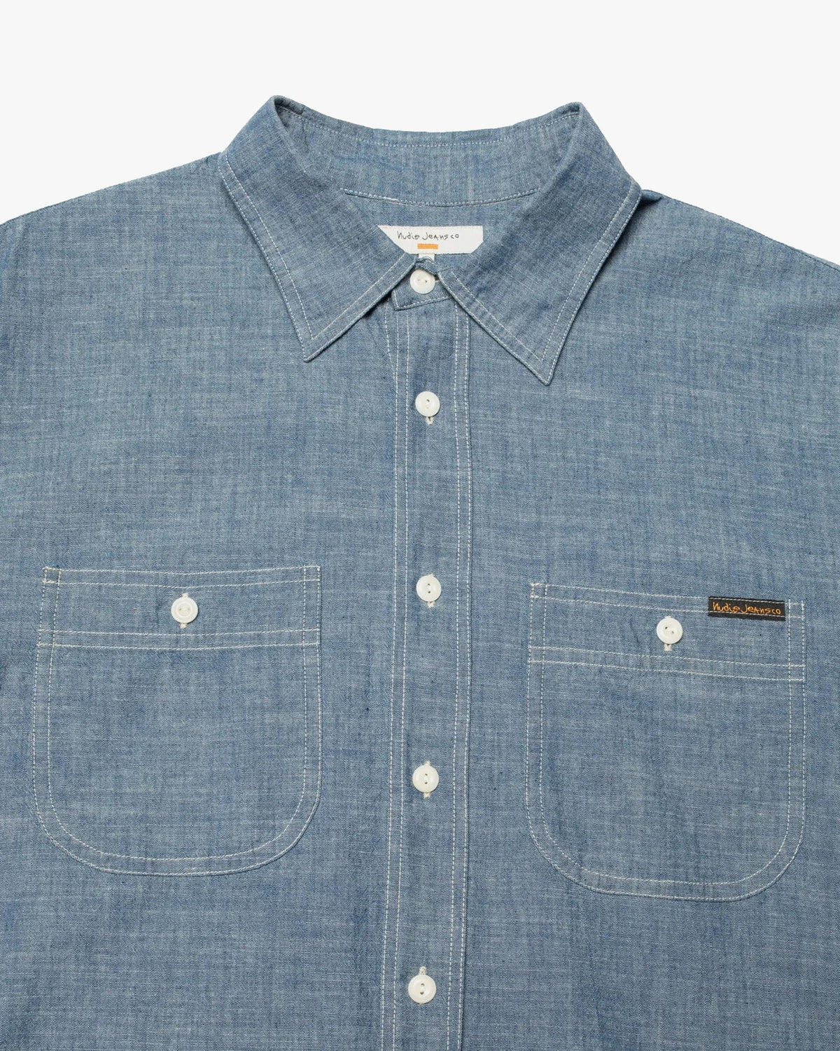 Nudie Jeans Julian Worker Shirt - Chambray Blue