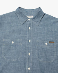 Nudie Jeans Julian Worker Shirt - Chambray Blue