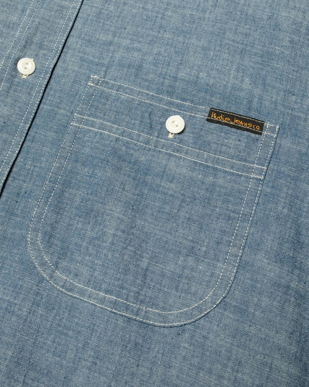 Nudie Jeans Julian Worker Shirt - Chambray Blue