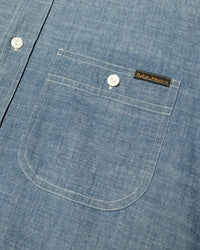 Nudie Jeans Julian Worker Shirt - Chambray Blue