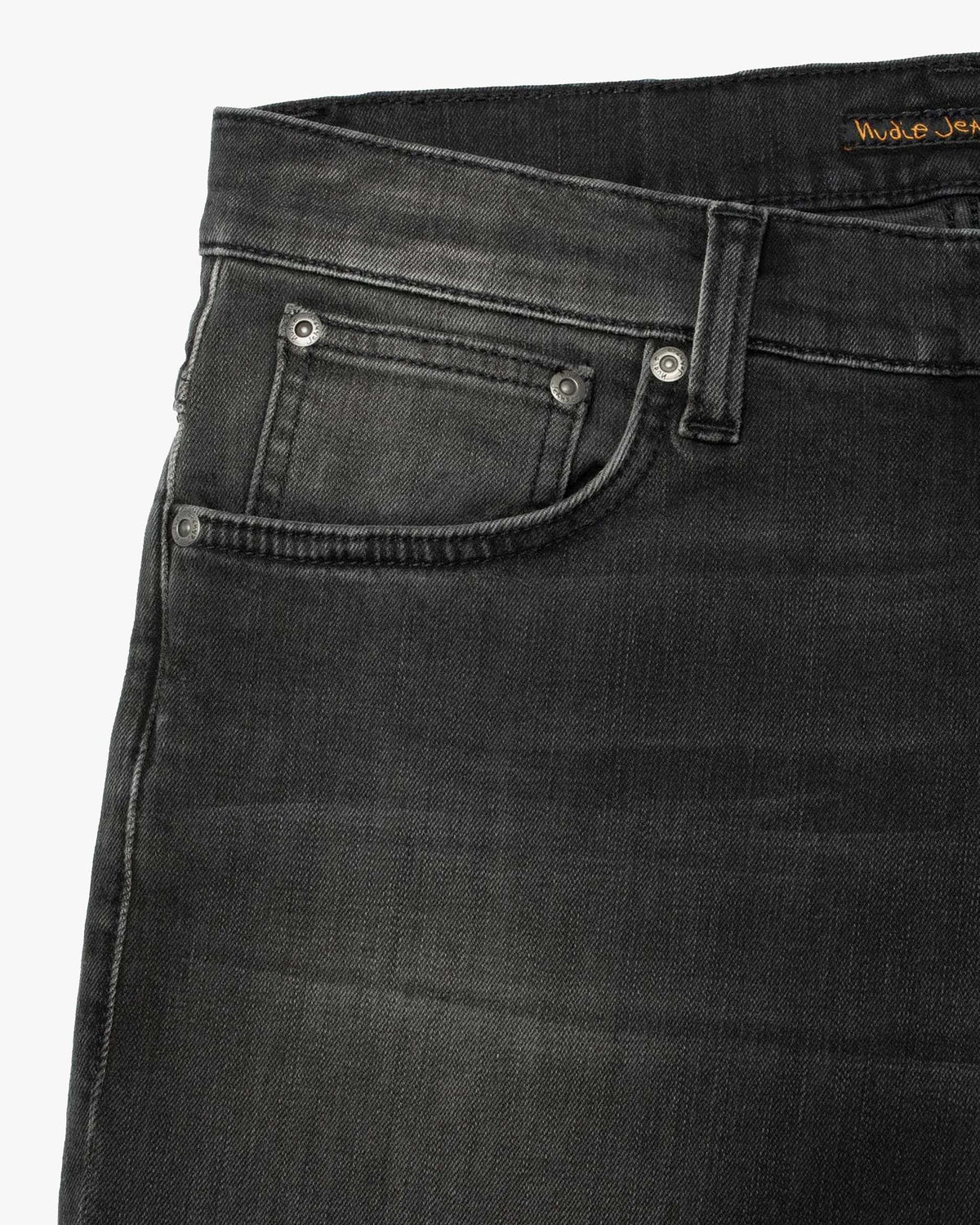 Nudie Grim Tim Slim Straight Mens Jeans - Black Mist