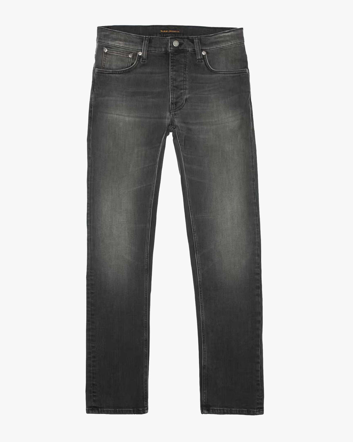 Nudie Grim Tim Slim Straight Mens Jeans - Black Mist