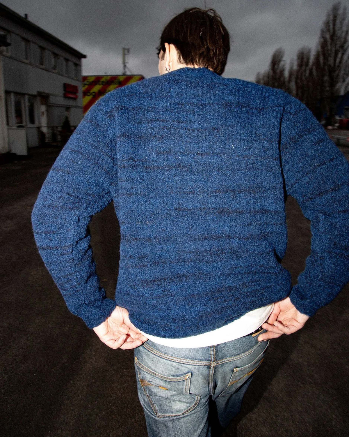 Nudie Jeans Gurra Boucle Sweater - Blue / Black