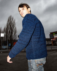Nudie Jeans Gurra Boucle Sweater - Blue / Black