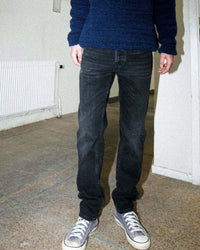 Nudie Steady Eddie II Regular Tapered Mens Jeans - Black Fog