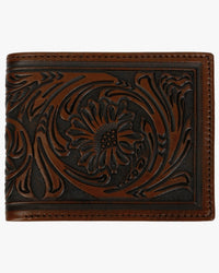 Stetson Tooled Leather Bi-Fold Wallet - Brown / Brass | Stetson Wallets & Key Fobs | JEANSTORE