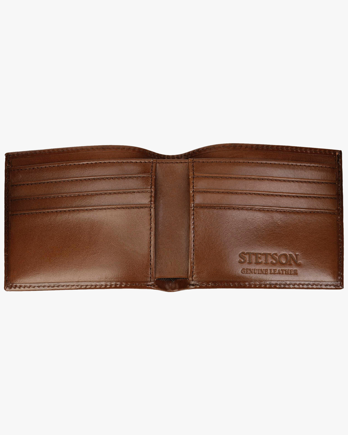 Stetson Tooled Leather Bi-Fold Wallet - Brown / Brass | Stetson Wallets & Key Fobs | JEANSTORE