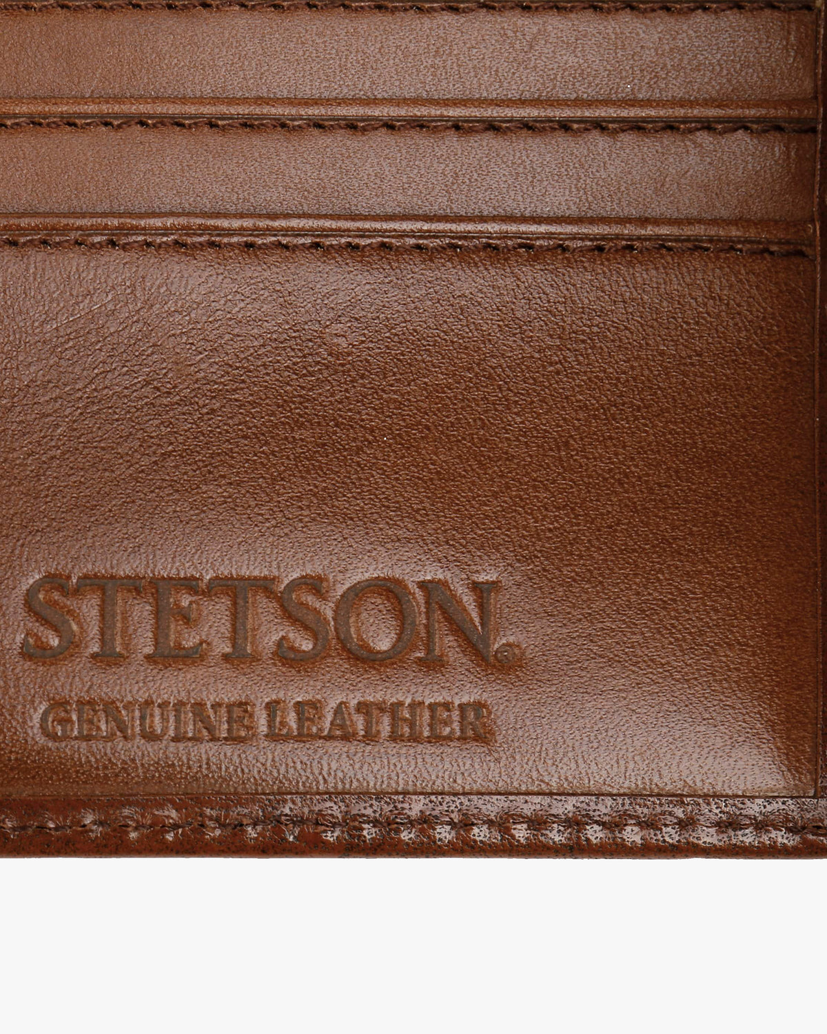 Stetson Tooled Leather Bi-Fold Wallet - Brown / Brass | Stetson Wallets & Key Fobs | JEANSTORE