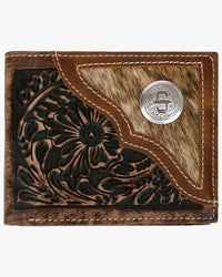Stetson Hair-On-Hide Concho Leather Bi-Fold Wallet - Brown / Brass | Stetson Wallets & Key Fobs | JEANSTORE