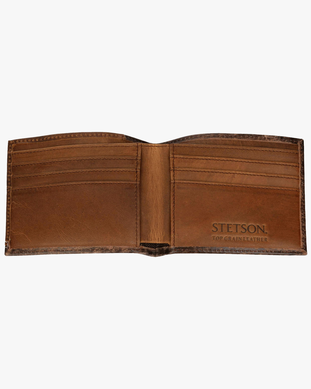 Stetson Hair-On-Hide Concho Leather Bi-Fold Wallet - Brown / Brass | Stetson Wallets & Key Fobs | JEANSTORE