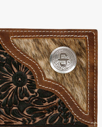 Stetson Hair-On-Hide Concho Leather Bi-Fold Wallet - Brown / Brass | Stetson Wallets & Key Fobs | JEANSTORE