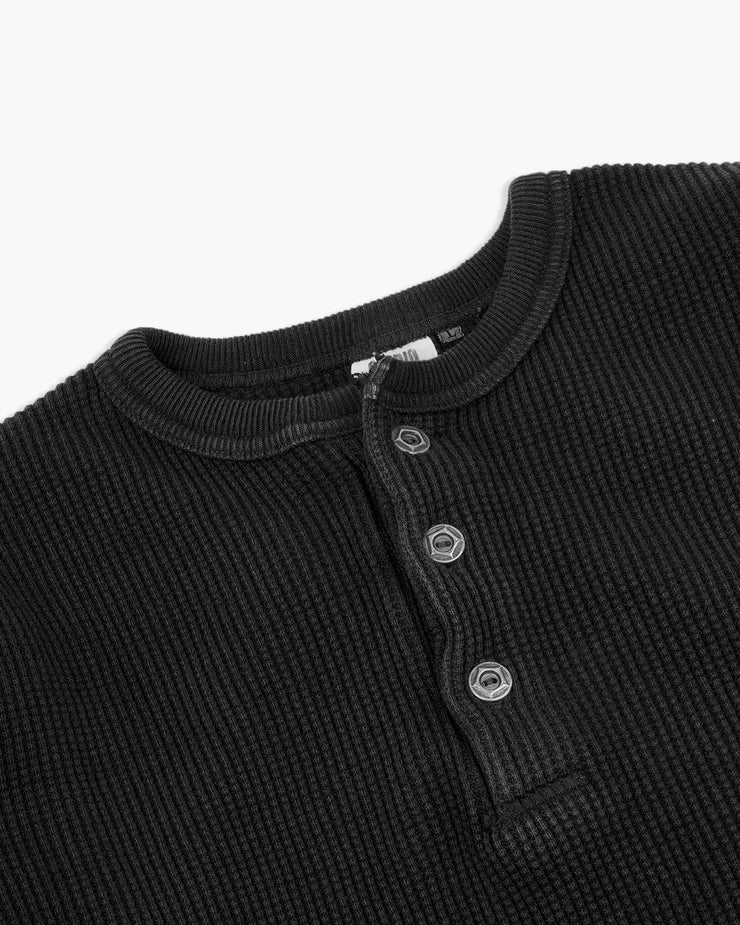 Studio D'Artisan 9937 L/S Heavy Knit Thermal Henley - Black